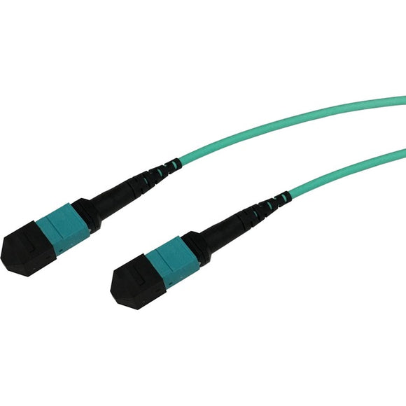 MTP?/MPO-Female to MTP?/MPO-Female Aqua Multimode OM4 50/125?m Cross-Over (Method B) 5 Meter Cable Assembly for 40G/100G QSFP+/QSFP28 Applications