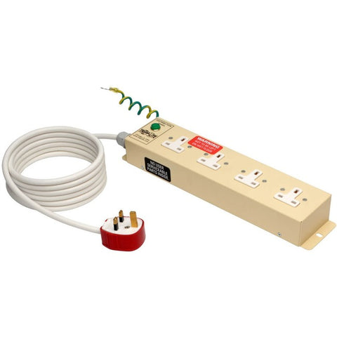 Tripp Lite Safe-IT UK BS-1363 Medical-Grade Power Strip with 4 UK Outlets, 3m Cord