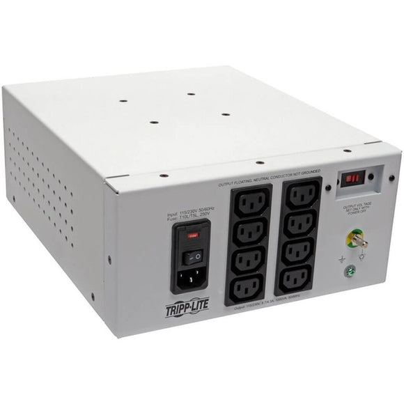 Tripp Lite Isolation Transformer Hospital Dual-Voltage 115/230V 1000W 8 C13