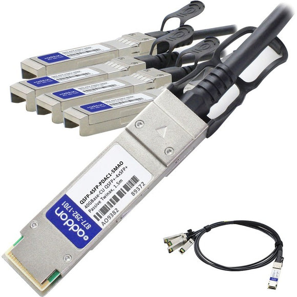 AddOn MSA and TAA Compliant 40GBase-CU QSFP+ to 4xSFP+ Direct Attach Cable (Passive Twinax, 1.5m)