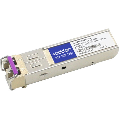 AddOn Alcatel-Lucent Nokia 3HE00868CB Compatible TAA Compliant 1000Base-BX SFP Transceiver (SMF, 1490nmTx/1310nmRx, 10km, LC, DOM)