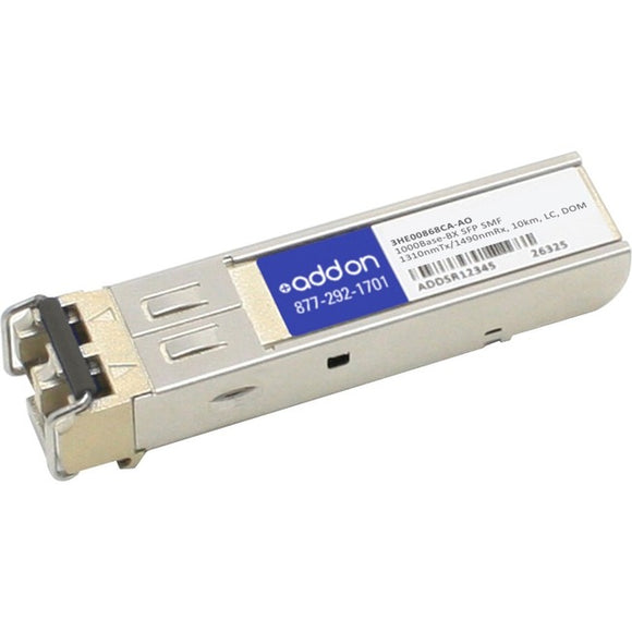 AddOn Alcatel-Lucent Nokia 3HE00868CA Compatible TAA Compliant 1000Base-BX SFP Transceiver (SMF, 1310nmTx/1490nmRx, 10km, LC, DOM)