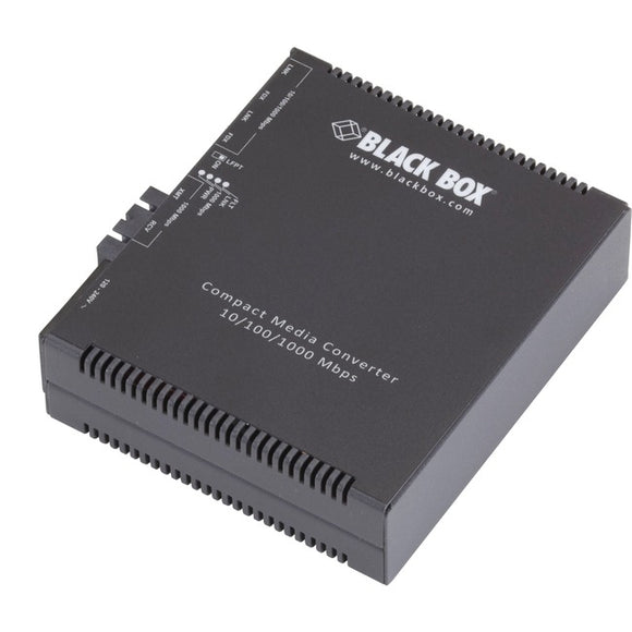 Black Box Compact Media Converter Gigabit Ethernet Single Mode 1310nm 10km SC
