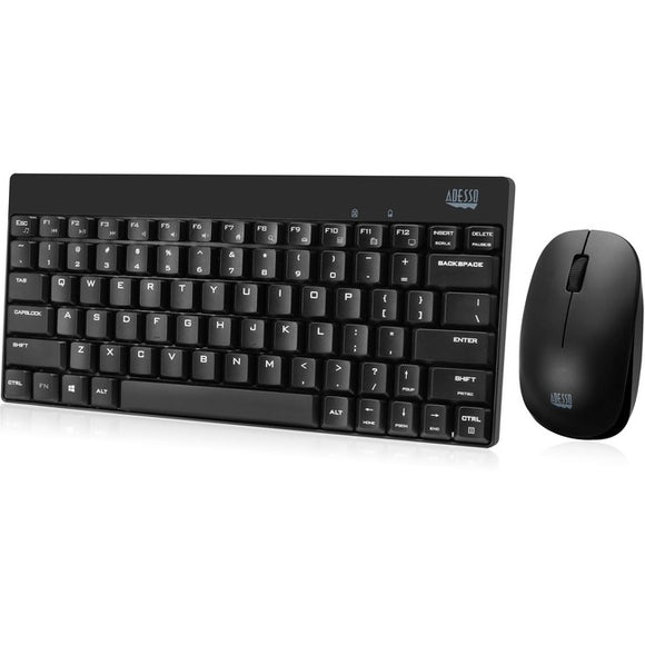 Adesso WKB-1100CB - Wireless Spill Resistant Mini Keyboard & Mouse Combo