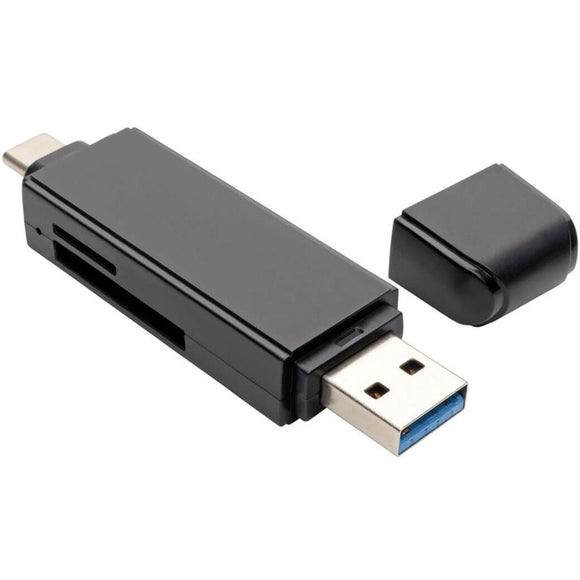 Tripp Lite USB-C Memory Card Reader, 2-in-1 USB-A/USB-C, USB 3.1 Gen 1, USB Type C, USB Type-C