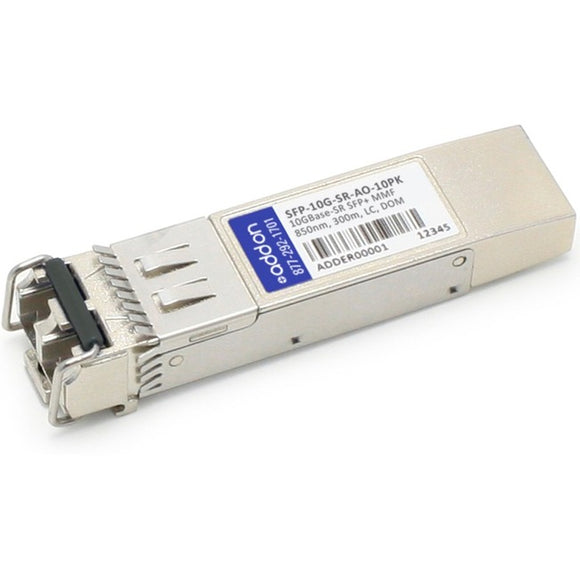 AddOn 10-Pack of Cisco SFP-10G-SR Compatible TAA Compliant 10GBase-SR SFP+ Transceiver (MMF, 850nm, 300m, LC, DOM)