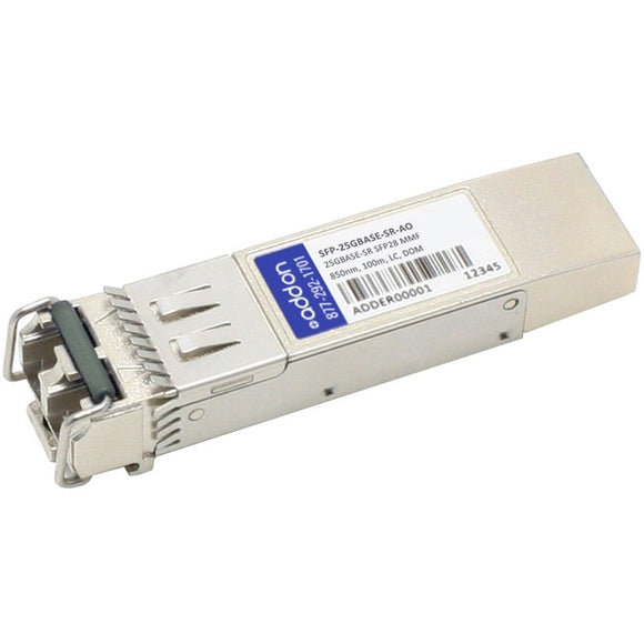 AddOn MSA and TAA Compliant 25GBase-SR SFP28 Transceiver (MMF, 850nm, 100m, LC, DOM)