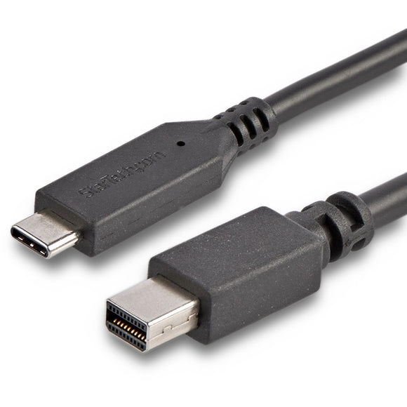 StarTech.com 6 ft. / 1.8 m USB-C to Mini DisplayPort Cable - 4K 60Hz - Black - USB 3.1 Type-C to Mini DP Adapter Cable - mDP Cable