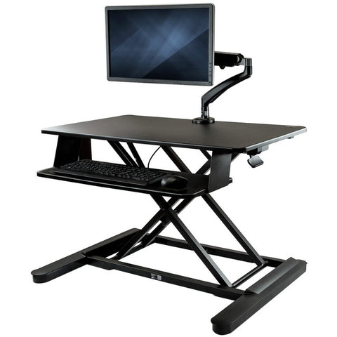 StarTech.com Sit-Stand Desk Converter with Monitor Arm - Up to 26" Monitor - 35" Wide Work Surface - Height Adjustable Standing Desk Converter