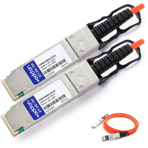AddOn Finisar FCBN410QB1C10 Compatible TAA Compliant 40GBase-AOC QSFP+ to QSFP+ Direct Attach Cable (850nm, MMF, 10m)
