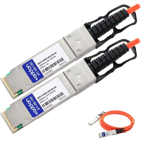 AddOn MSA and TAA Compliant 100GBase-AOC QSFP28 to QSFP28 Direct Attach Cable (850nm, MMF, 7m)