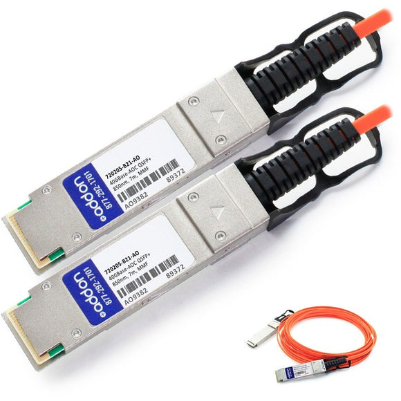 AddOn HP 720205-B21 Compatible TAA Compliant 40GBase-AOC QSFP+ to QSFP+ Direct Attach Cable (850nm, MMF, 7m)