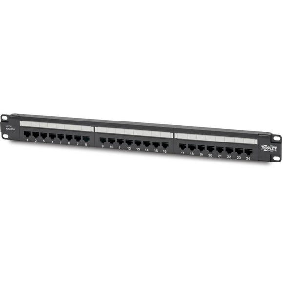 Tripp Lite Cat6 24-Port Patch Panel PoE+ Compliant 110/Krone 568A/B RJ45 Ethernet 1U Rack-Mount TAA