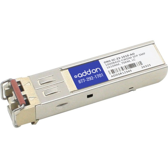 AddOn Cisco ONS ONS-SC-Z3-1610 Compatible TAA Compliant 1000Base-CWDM SFP Transceiver (SMF, 1610nm, 70km, LC)