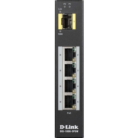 D-Link Industrial Gigabit Unmanaged PoE Switch with SFP Slot
