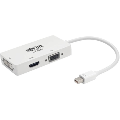 Tripp Lite Mini DisplayPort to VGA/DVI/HDMI Adapter Converter mDP 6in 6" White