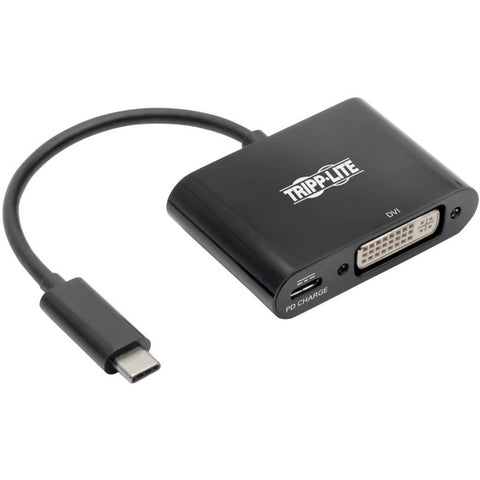 Tripp Lite USB C to DVI Adapter Converter w/ PD Charging 1080p Black USB Type C to DVI