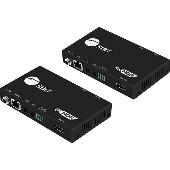 SIIG 4K HDR HDMI 2.0 HDBaseT Extender Over Single Cat5e/6 with RS-232 & IR - 100m