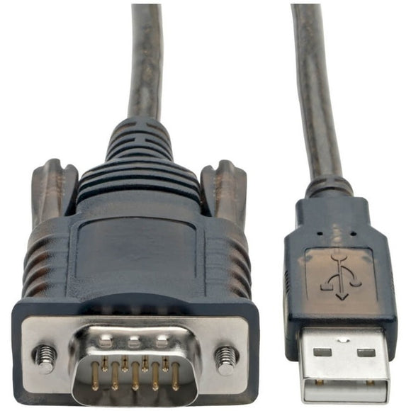 Tripp Lite RS232 to USB Adapter Cable with COM Retention (USB-A to DB9 M/M), FTDI, 5 ft.