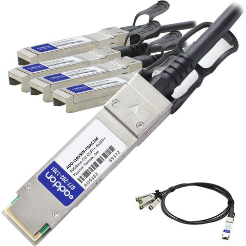 AddOn Avaya/Nortel AA1404031-E6 to Intel XDACBL3M Compatible TAA Compliant 40GBase-CU QSFP+ to 4xSFP+ Direct Attach Cable (Passive Twinax, 3m)