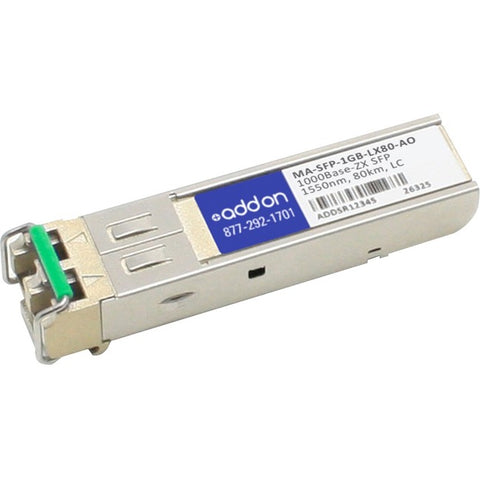 AddOn Cisco Meraki MA-SFP-1GB-LX80 Compatible TAA Compliant 1000Base-ZX SFP Transceiver (SMF, 1550nm, 80km, LC)