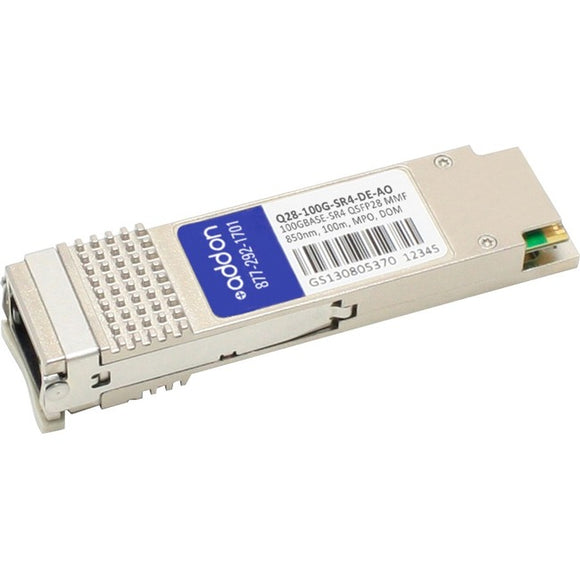 AddOn Dell Q28-100G-SR4 Compatible TAA Compliant 100GBase-SR4 QSFP28 Transceiver (MMF, 850nm, 100m, MPO, DOM)