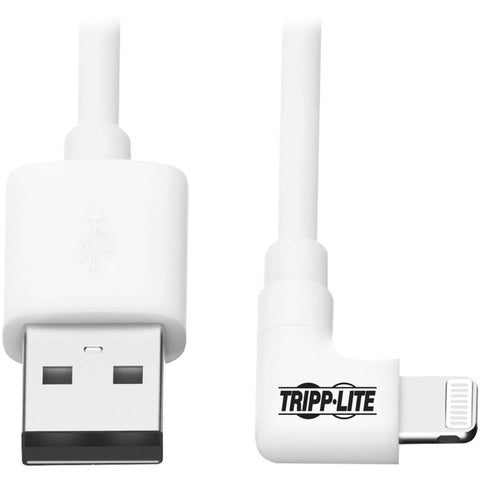 Tripp Lite Lightning to USB Sync Charge Cable Right-Angle for iPhones iPads Apple White 3ft 3'
