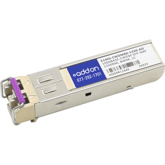 Brocade (Formerly) E1MG-CWDM80-1330 Compatible TAA Compliant 1000Base-CWDM SFP Transceiver (SMF, 1330nm, 80km, LC)