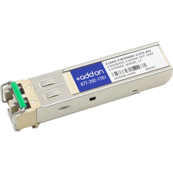 Brocade (Formerly) E1MG-CWDM80-1370 Compatible TAA Compliant 1000Base-CWDM SFP Transceiver (SMF, 1370nm, 80km, LC)