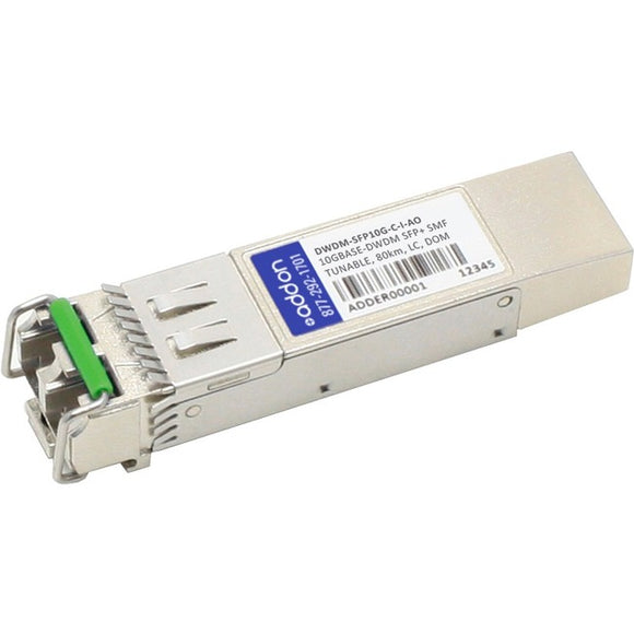 AddOn Cisco DWDM-SFP10G-C-I Compatible TAA Compliant 10GBase-DWDM 50GHz SFP+ Transceiver (SMF, 1530nm to 1565nm, 80km, LC, DOM, Rugged)