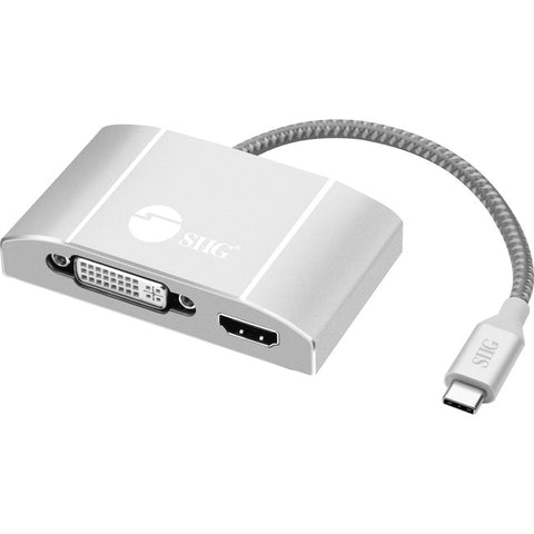 SIIG USB-C to 3-in-1 Multiport Video Adapter with PD Charging - DVI/HDMI/VGA