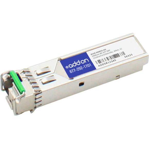 AddOn Ciena XCVR-040R55 Compatible TAA Compliant 100Base-BX SFP Transceiver (SMF, 1310nmTx/1550nmRx, 40km, LC)