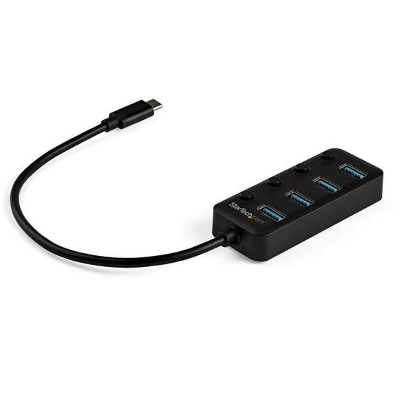 StarTech.com 4 Port USB C Hub - 4x USB 3.0 Type-A with Individual On/Off Port Switches - SuperSpeed 5Gbps USB 3.1/3.2 Gen 1 - Bus Powered