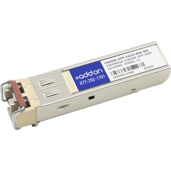 AddOn Cisco CWDM-SFP-1610 Compatible TAA Compliant 1000Base-CWDM SFP Transceiver (SMF, 1610nm, 40km, LC)