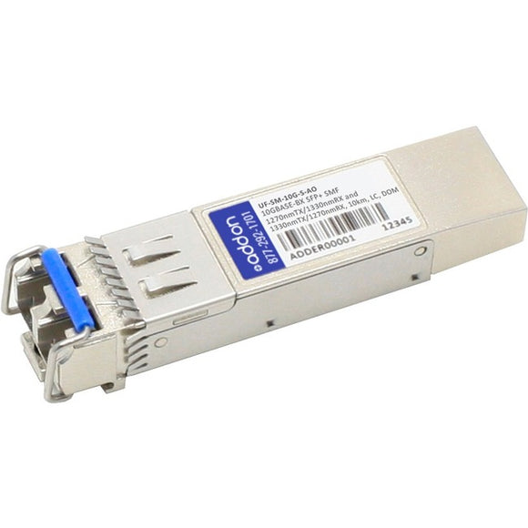 AddOn 1 Pair of Ubiquiti UF-SM-10G-S Comp TAA Compliant 10GBase-BX SFP+ Transceiver (SMF, 1270nmTx/1330nmRx and 1330nmTx/1270nmRx, 10km, LC, DOM)