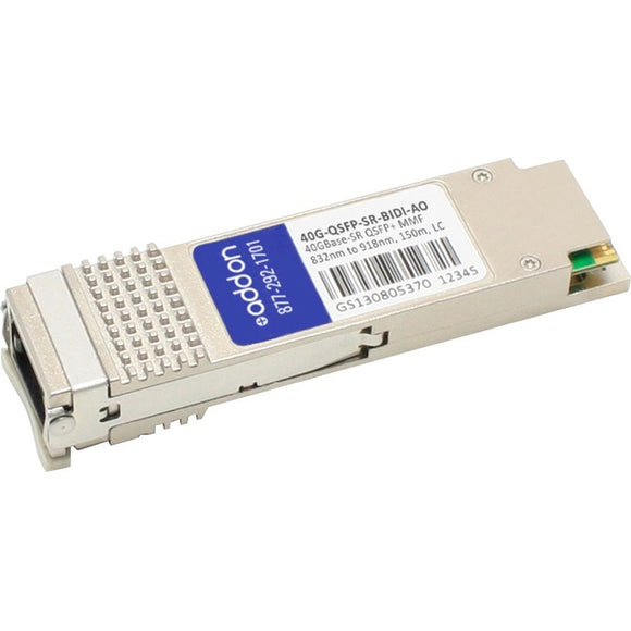 Brocade (Formerly) 40G-QSFP-SR-BIDI Compatible TAA Compliant 40GBase-SR QSFP+ Transceiver (MMF, 832nm to 918nm, 150m, LC)
