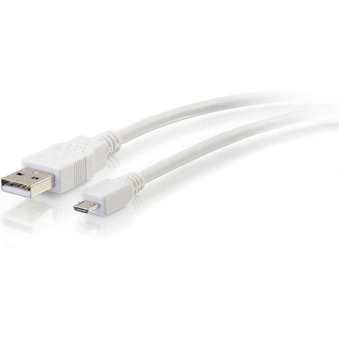 C2G 1ft USB 2.0 A to Micro-USB B Cable White - 1' USB Cable