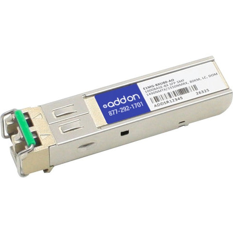Brocade (Formerly) E1MG-BXU80 Compatible TAA Compliant 1000Base-BX SFP Transceiver (SMF, 1490nmTx/1550nmRx, 80km, LC, DOM)