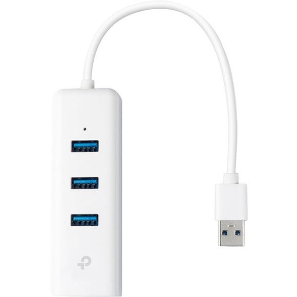 TP-Link (UE330) - USB 3.0 to Ethernet Adapter, Portable 3-port USB Hub with 1 Gigabit