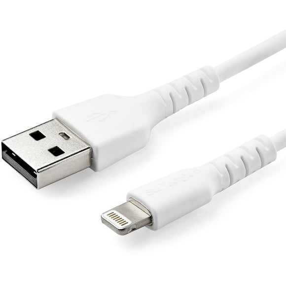 StarTech.com 6 foot/2m Durable White USB-A to Lightning Cable, Rugged Heavy Duty Charging/Sync Cable for Apple iPhone/iPad MFi Certified