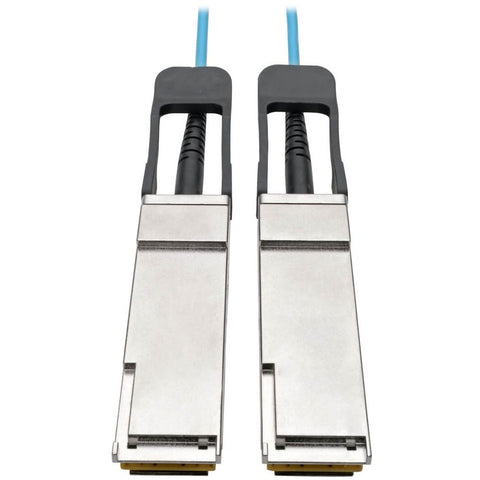Tripp Lite by Eaton QSFP+ to QSFP+ Active Optical Cable - 40Gb, AOC, M/M, Aqua, 2 m (6.6 ft.)