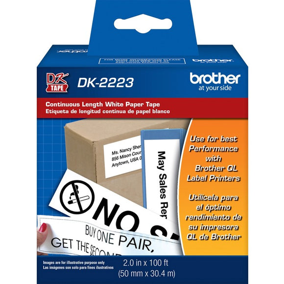 Brother DK2223 - White Continuous Length Paper Tape