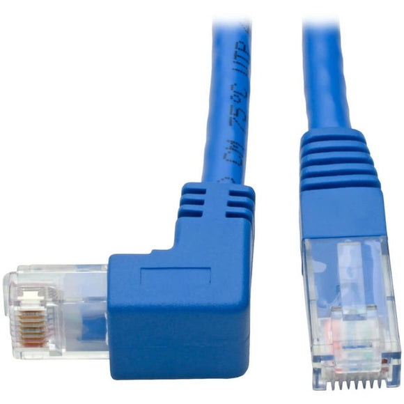Tripp Lite Down-Angle Cat6 UTP Patch Cable (RJ45) - 1 ft., M/M, Gigabit, Molded, Blue