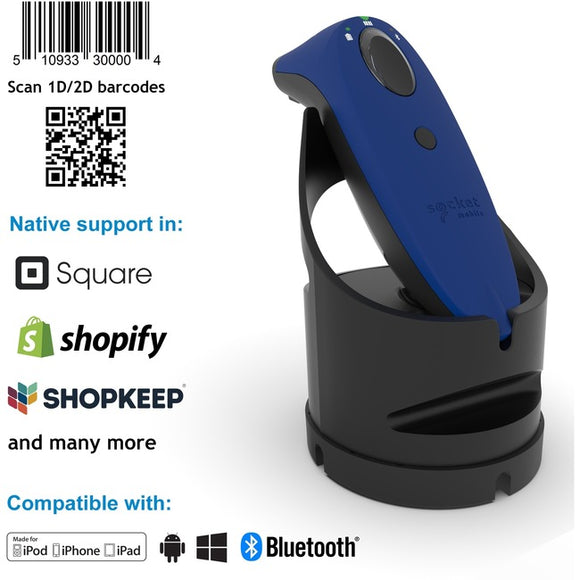 Socket Mobile SocketScan® S740, Universal Barcode Scanner, Blue & Black Dock
