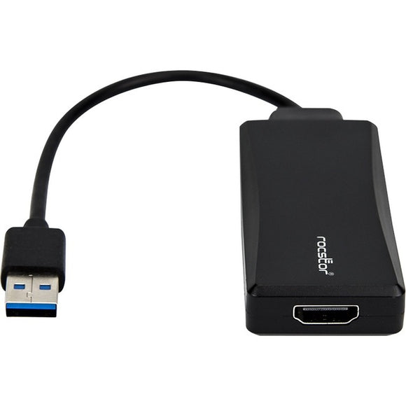 Rocstor Premium USB to HDMI Adapter - USB 3.0 to HDMI External USB Video Graphics Adapter - Resolutions up to 1920x1200 1080p- 1x USB 3.0 Type A Male, 1 x HDMI Female - 6