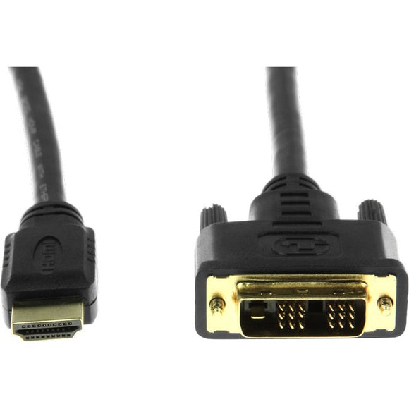 Rocstor Premium HDMI to DVI-D Cable - M/M - 6 ft - 1 x DVI-D Male - 1 x Male HDMI - Gold-plated Contacts - Black