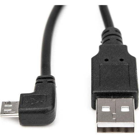 Rocstor Premium 3ft Micro USB Cable - A to Right Angled Micro B - USB Type A Male - Micro USB Type B Male - 1ft - Black USB Cable