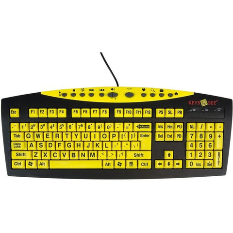 Ablenet Keys-U-See Large Print Wired Keyboard, Black Print on Yellow KeysS - SystemsDirect.com