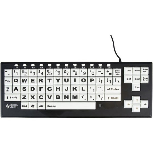 Ablenet VisionBoard 2 Large Key Keyboard Wired Black Print on 1-in/2.5-cm White Keys