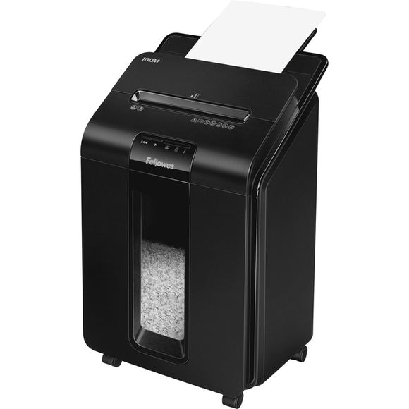 Fellowes® AutoMax™ 100MA Micro-Cut 100M Commercial Office Auto Feed 2-in-paper shredder with 100-Sheet Capacity